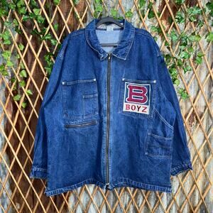Vintage Y2K bad boyz records hip-hop embroider denim jacket